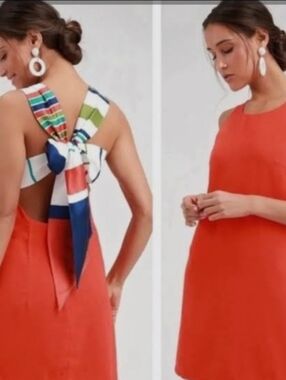 Lulu's Bright Orange Backless Dress